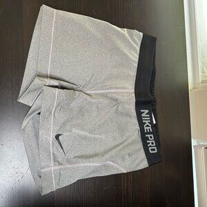 Nike Pro Gray and Black Athletic Shorts